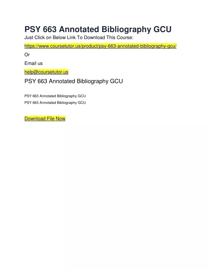 psy 663 annotated bibliography gcu just click