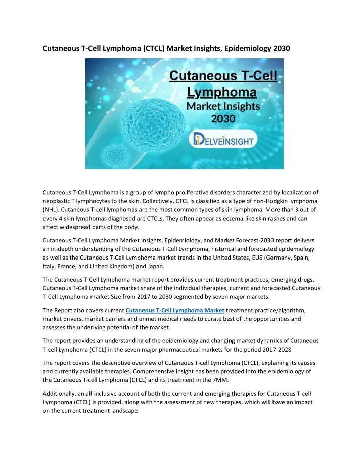 cutaneous t cell lymphoma ctcl market insights