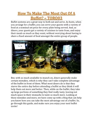 buffet systems are a great way to both