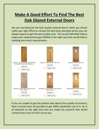 make a good effort to find the best oak glazed