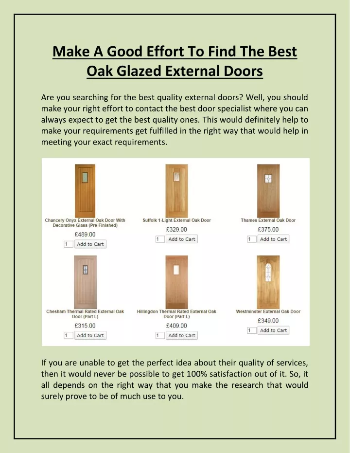make a good effort to find the best oak glazed