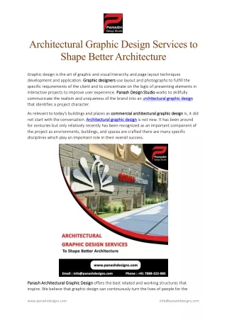 Architectural Graphic Design Services to Shape Better Architecture