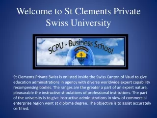 welcome to st clements private swiss university