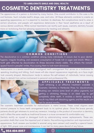 To Ameliorate Smile And Oral Health Cosmetic Dentistry Treatments