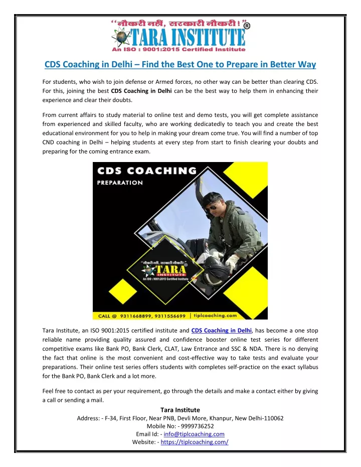cds coaching in delhi find the best