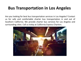 Rent a Bus Los in Angeles