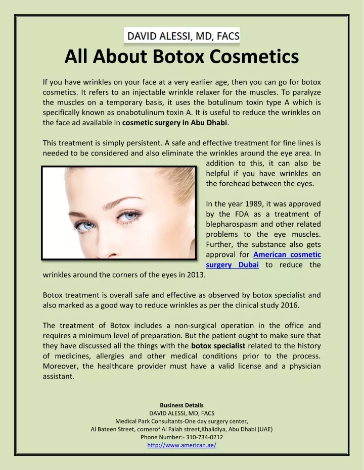 all about botox cosmetics