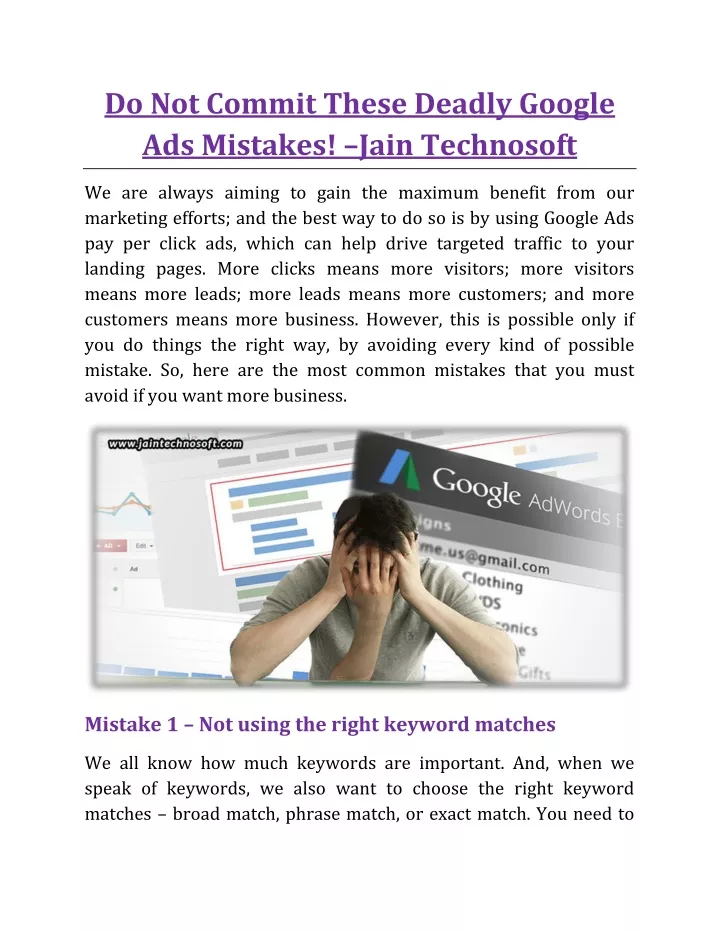 do not commit these deadly google ads mistakes