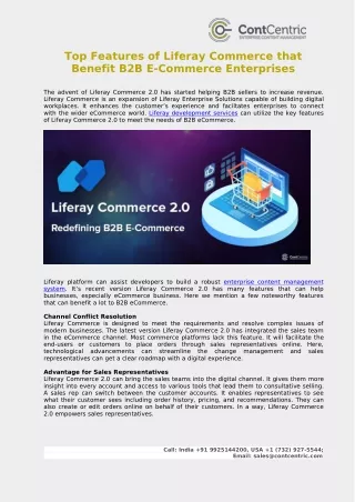 top features of liferay commerce that benefit