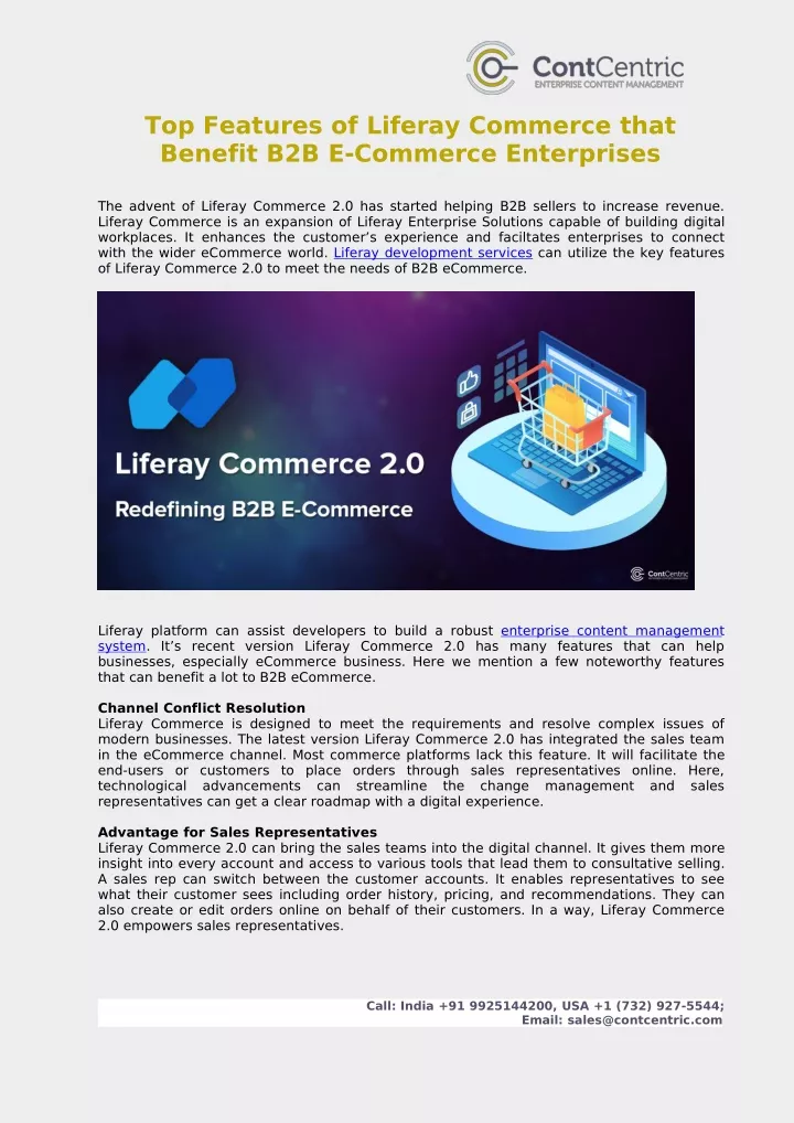 top features of liferay commerce that benefit