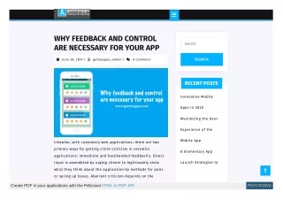 Why feedback and control are necessary for your app