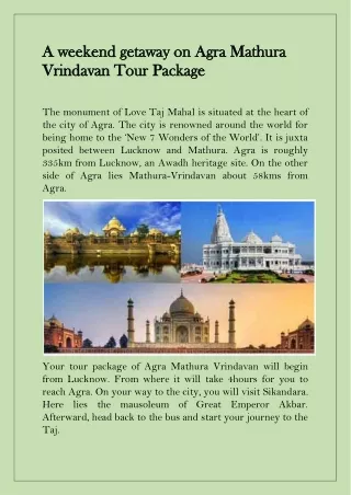 Agra Mathura Vrindavan Tour Package