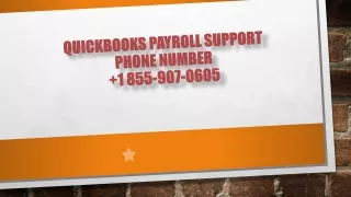 quickbooks payroll support phone number 1 855 907 0605