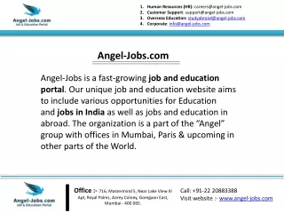 Job Vacancy in Bangalore