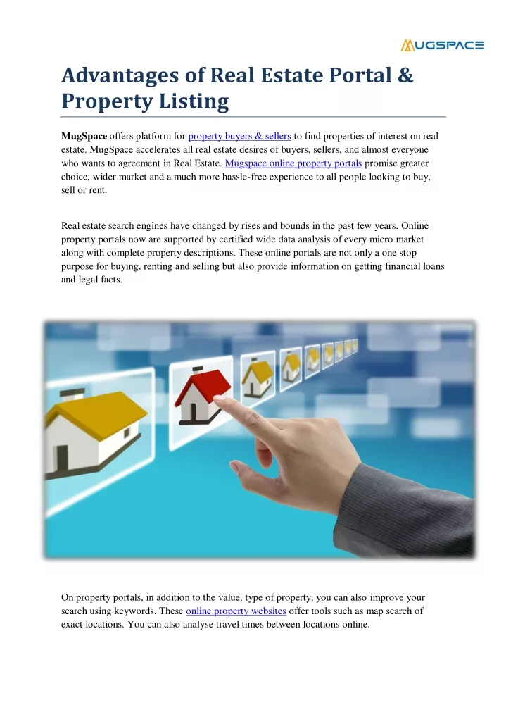 advantages of real estate portal property listing