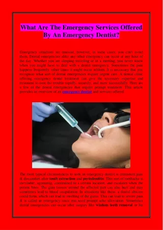 what are the emergency services offered