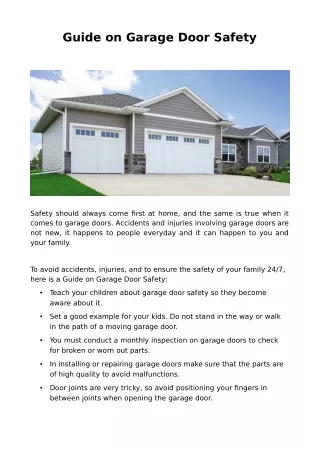 guide on garage door safety