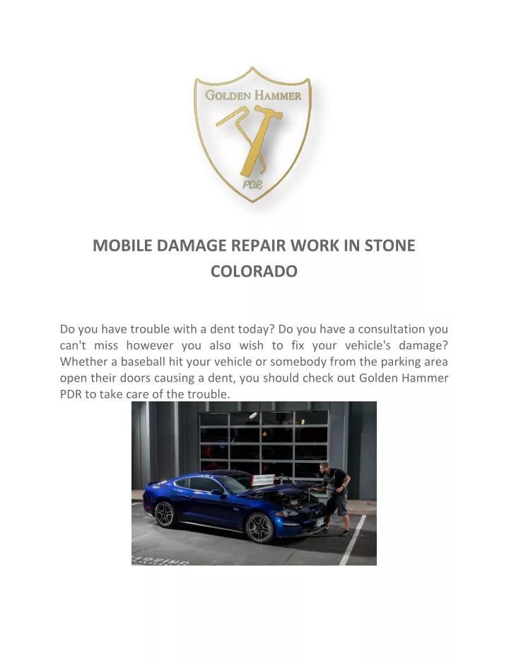 mobile damage repair work in stone colorado