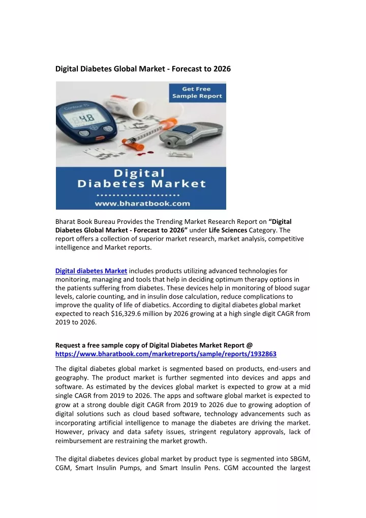 digital diabetes global market forecast to 2026