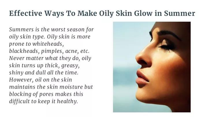 effective ways to make oily skin glow in summer