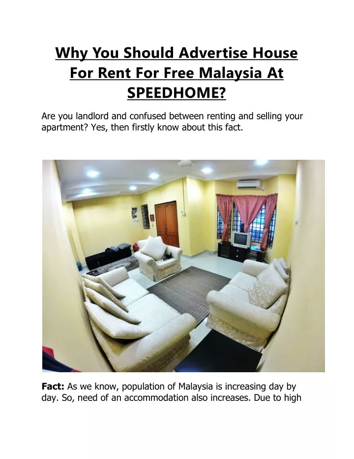 why you should advertise house for rent for free