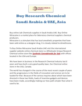 Buy Reserch Chemical Saudi Arabia & UAE | Buy Online Nitracaine