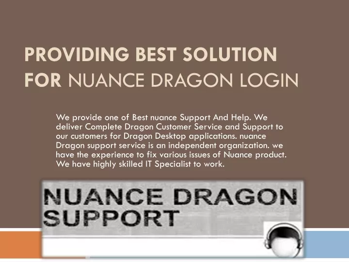 providing best solution for nuance dragon login