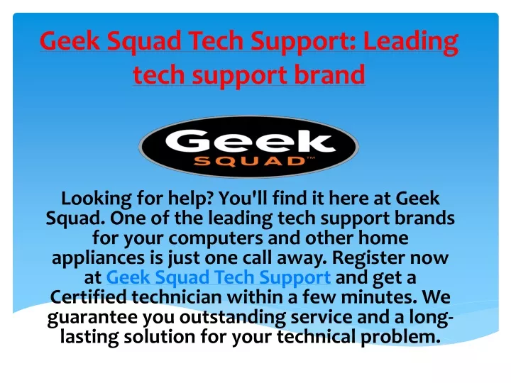 geek squad tech support leading tech support brand