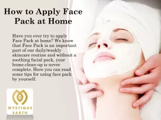 How to Apply Face Pack at Home