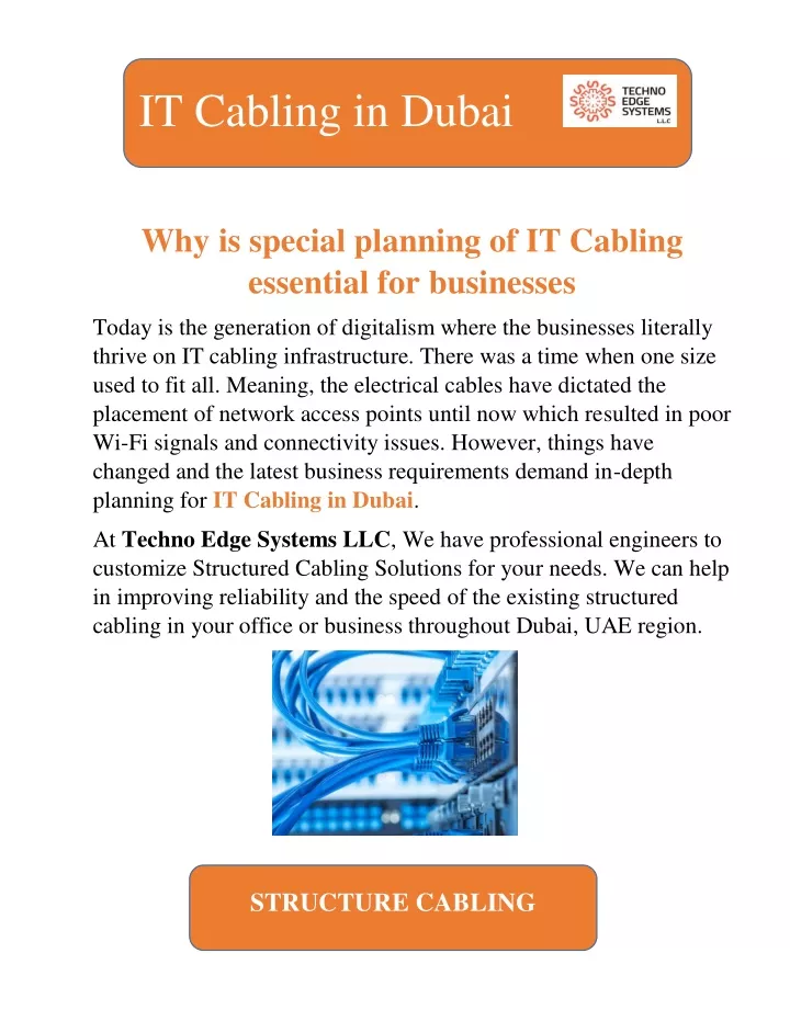 it cabling in dubai