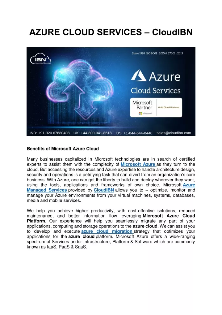azure cloud services cloudibn