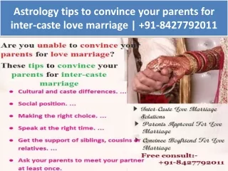 Astrology tips to convince your parents for inter-caste love marriage |  91-8427792011