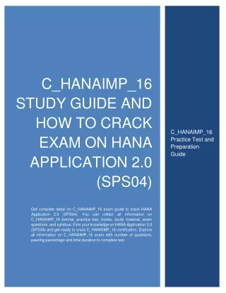 c hanaimp 16 study guide and how to crack exam