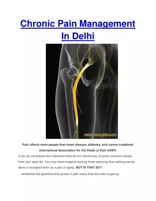 Chronic Pain Management In Delhi