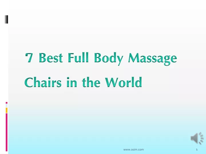 7 best full body massage chairs in the world