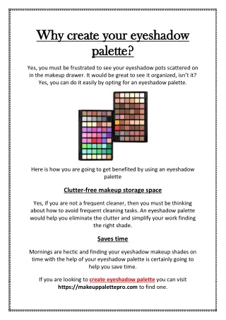 why create your eyeshadow why create your