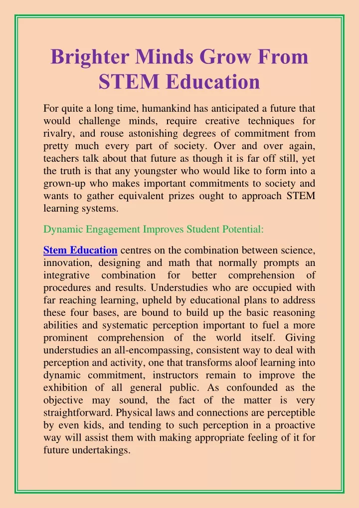 brighter minds grow from stem education