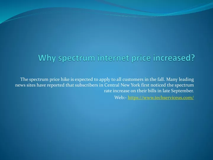 why spectrum internet price increased
