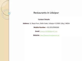Restaurants in Udaipur