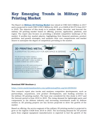 the report on military 3d printing market