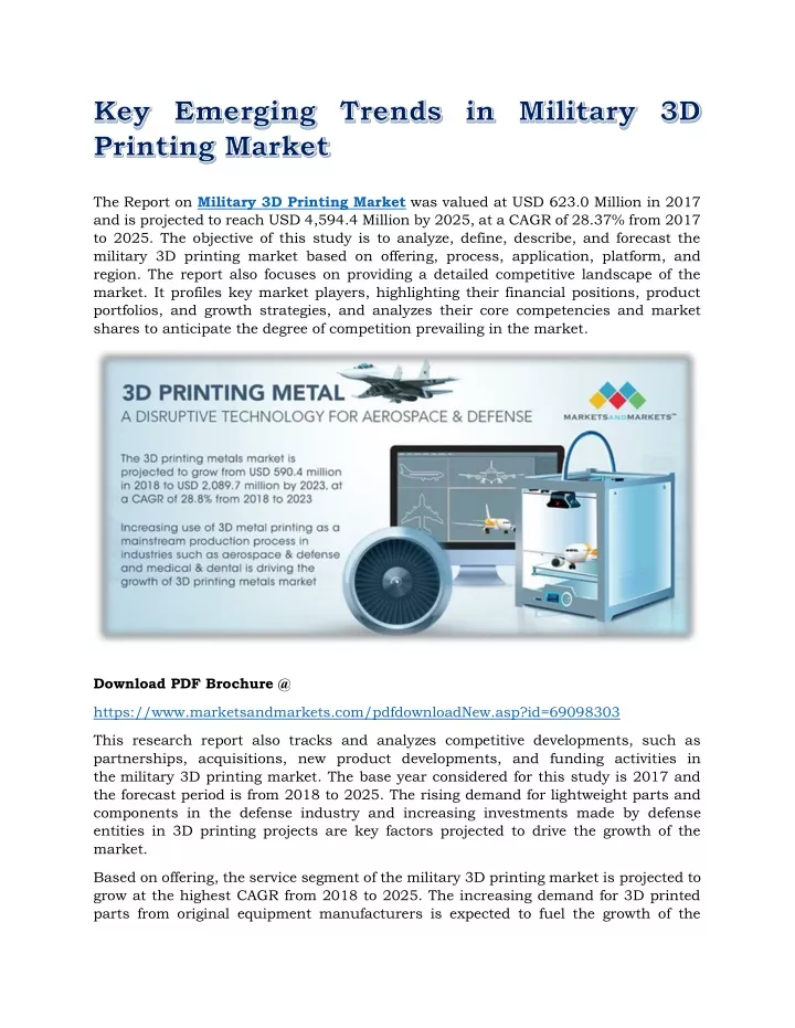the report on military 3d printing market