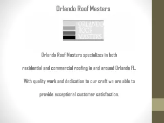 Roof Leak Repair Orlando