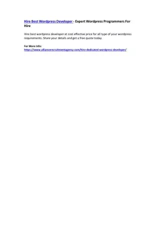 hire best wordpress developer expert wordpress