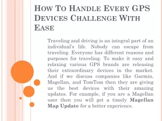 How To Handle Every GPS Devices Challenge With Ease