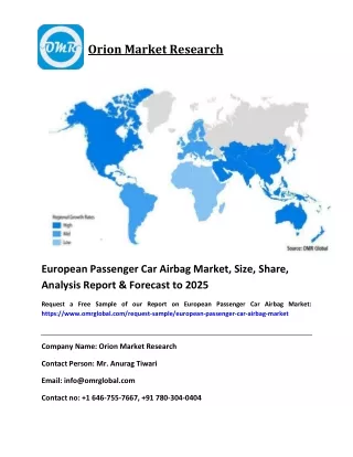 European Passenger Car Airbag Market Growth, Size, ,Industry Report & Forecast to 2025