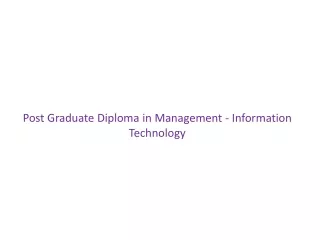 post graduate diploma in management information