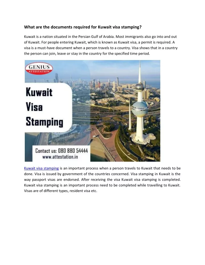 what are the documents required for kuwait visa
