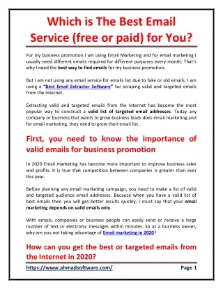 which is the best email service free or paid