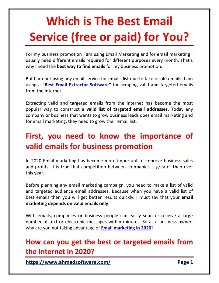 which is the best email service free or paid