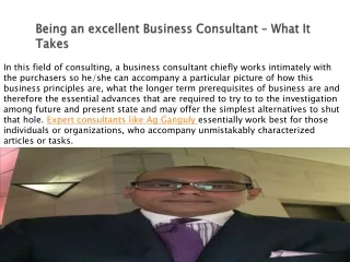 Being an excellent Business Consultant – What It Takes